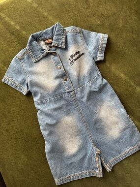 Harley-Davidson Light Blue Denim Short Romper